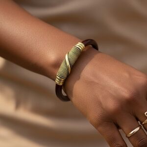 Chic Gold and Brown Bracelet
